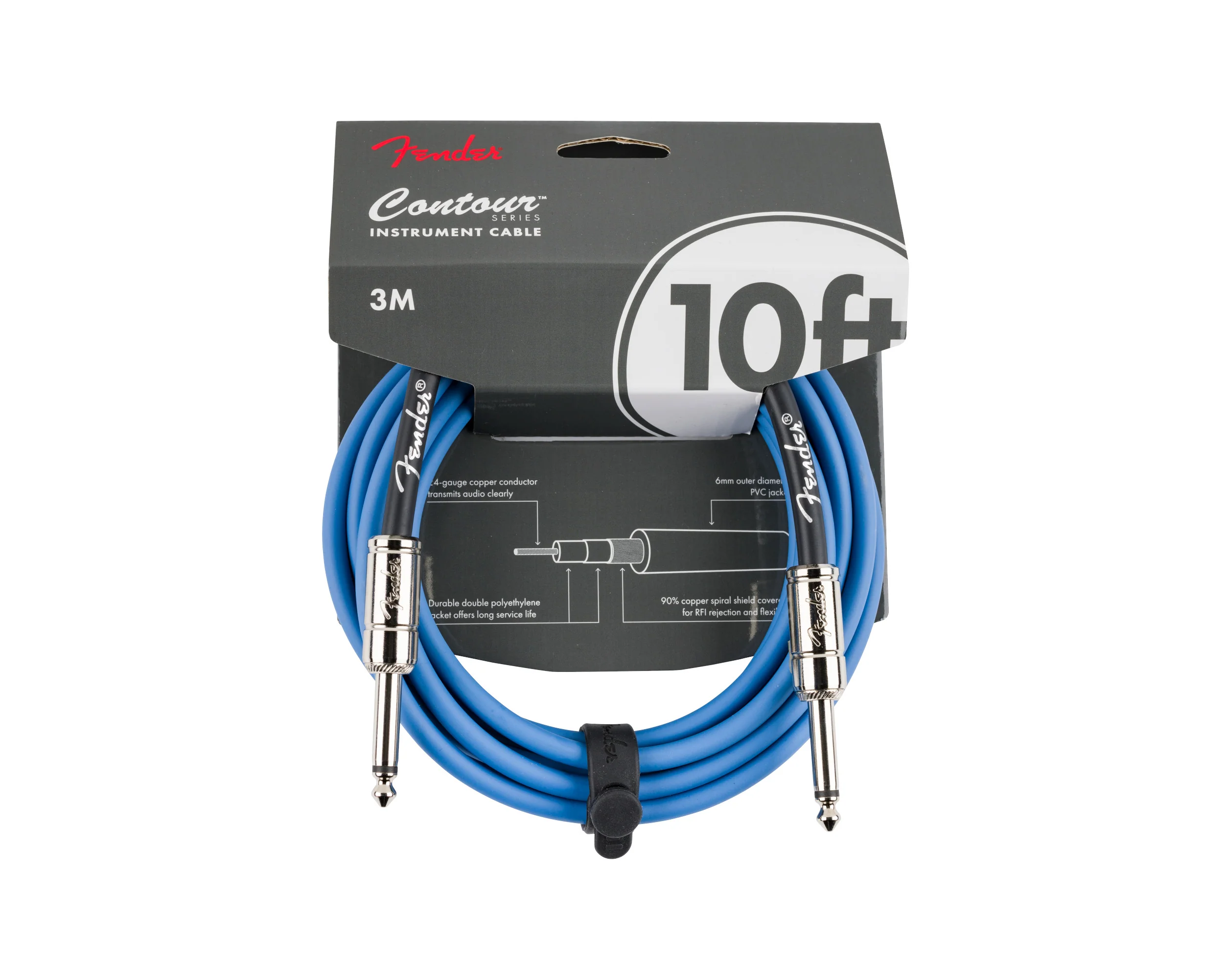 Fender Contour Instrument Cable Lake Placid Blue 10'