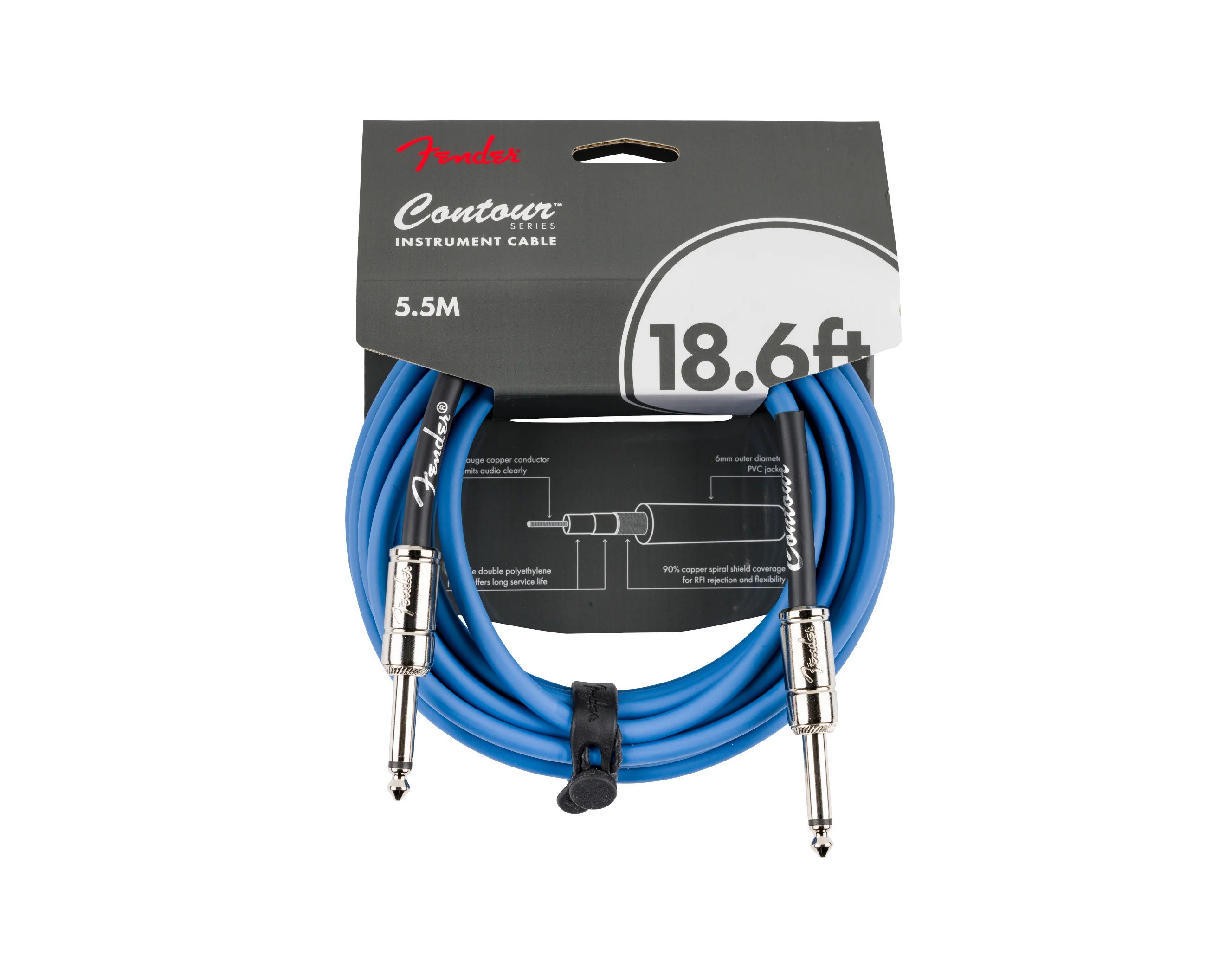 Fender Contour Instrument Cable Lake Placid Blue 18.6'