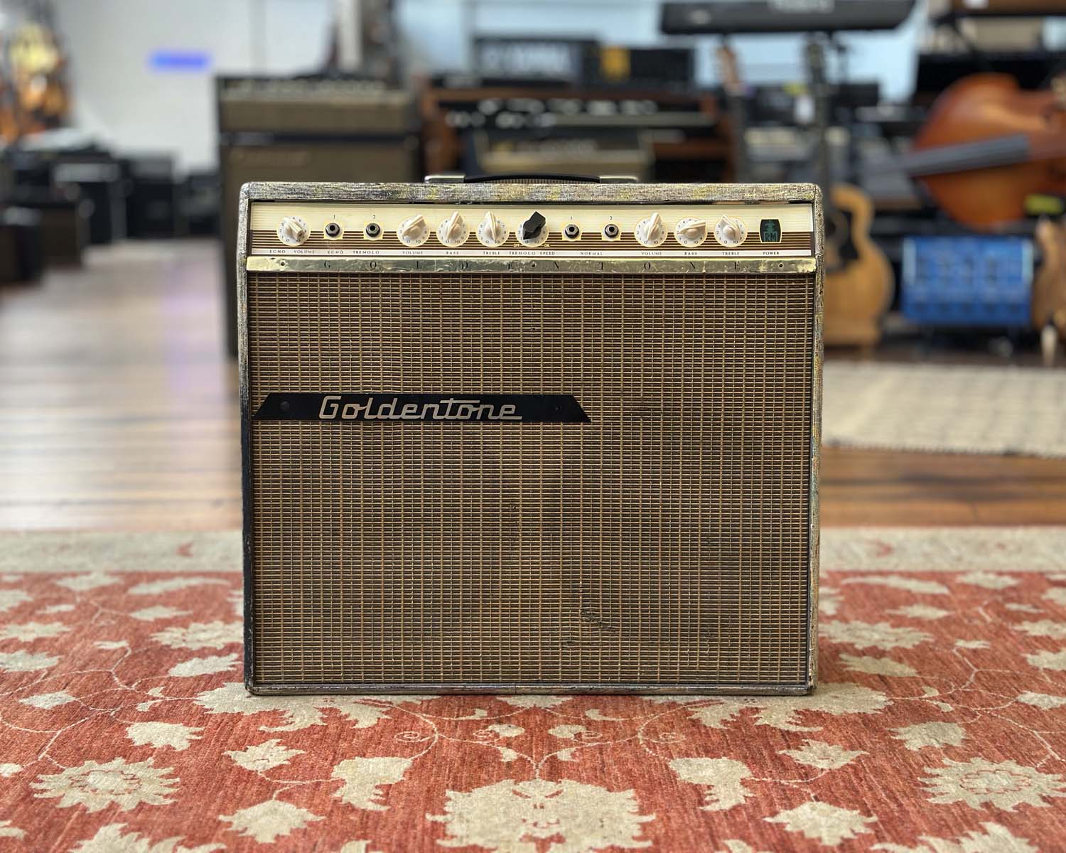 Vintage '60s Goldentone 1755 40 Watt 2x12" Guitar Amplifier loaded with Celestion Gold Alnico Speakers