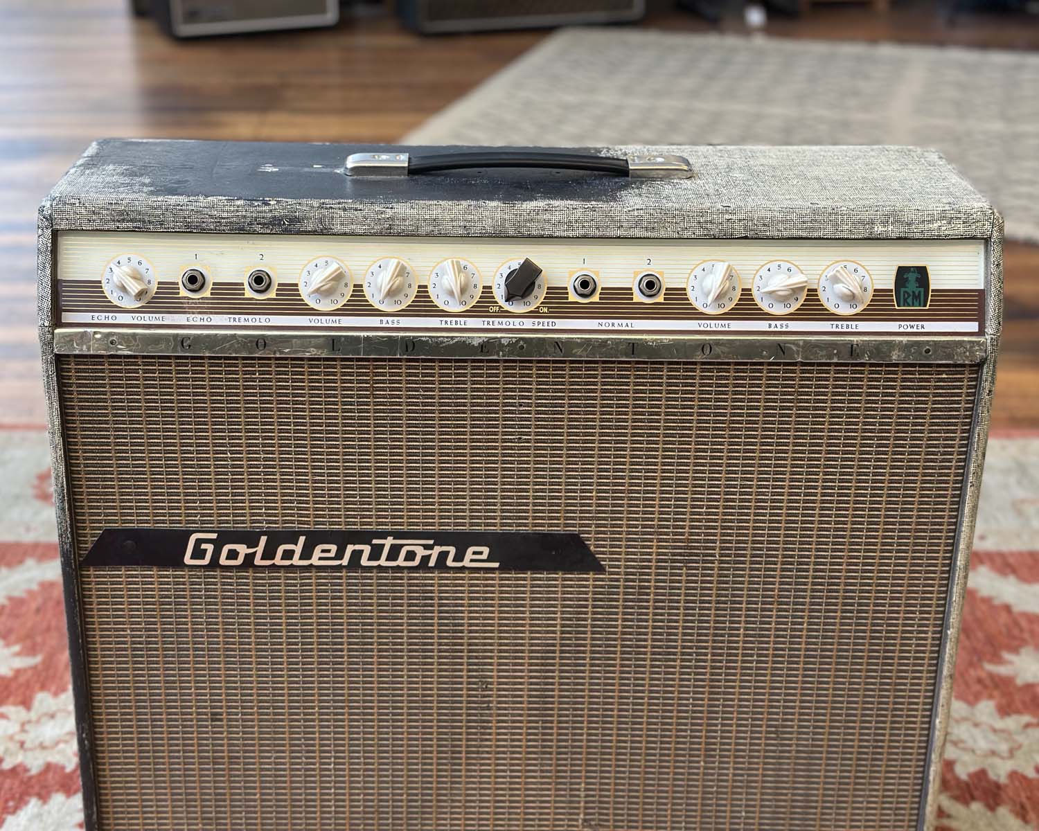 Vintage '60s Goldentone 1755 40 Watt 2x12" Guitar Amplifier loaded with Celestion Gold Alnico Speakers - Image 2