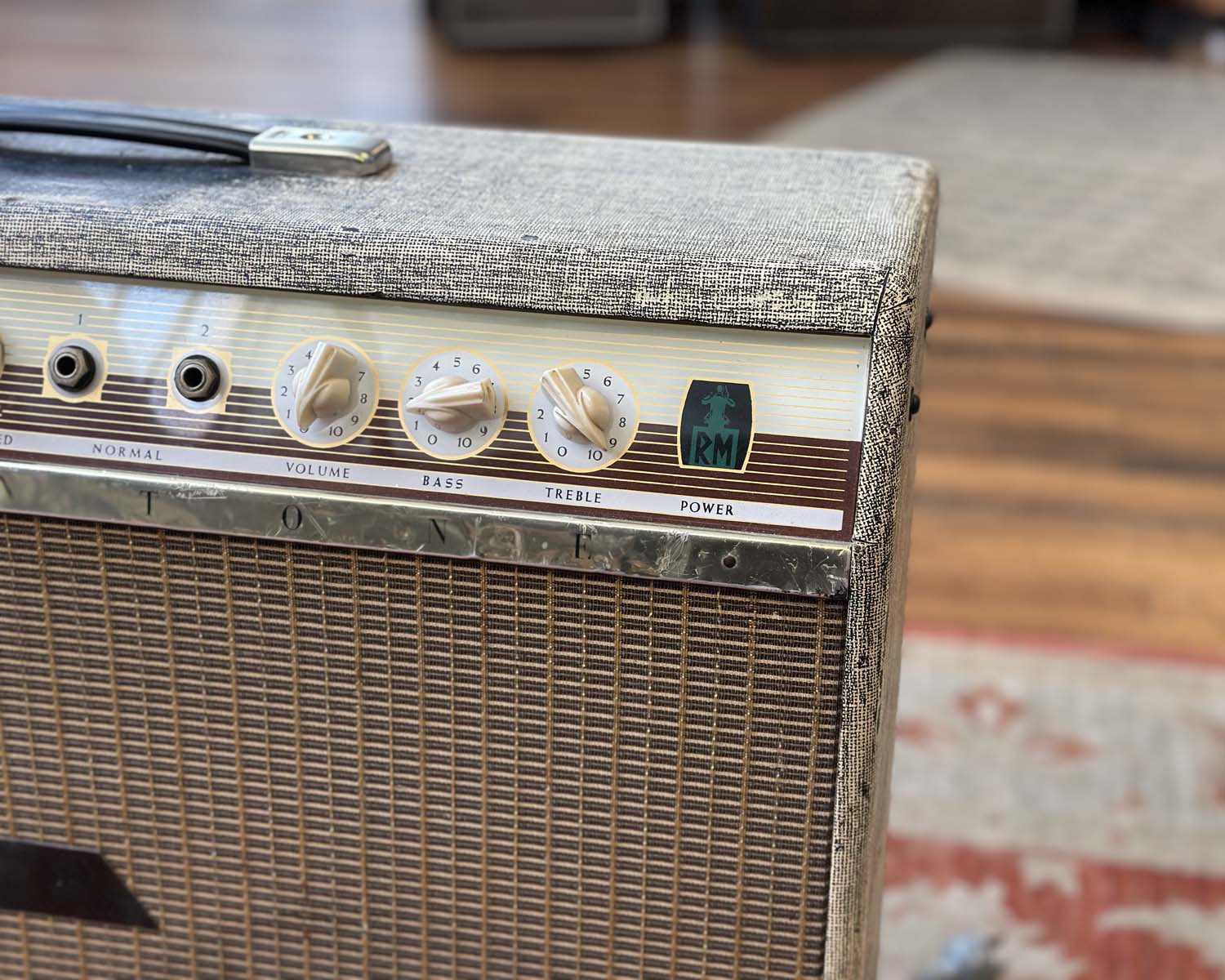 Vintage '60s Goldentone 1755 40 Watt 2x12" Guitar Amplifier loaded with Celestion Gold Alnico Speakers - Image 3