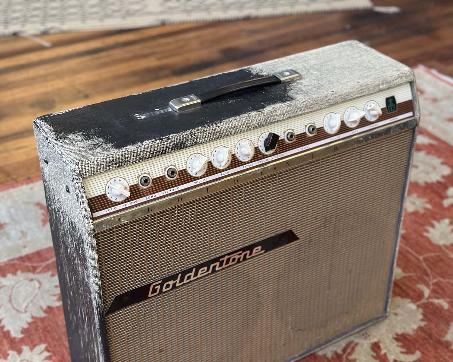 Vintage '60s Goldentone 1755 40 Watt 2x12" Guitar Amplifier loaded with Celestion Gold Alnico Speakers - Image 8