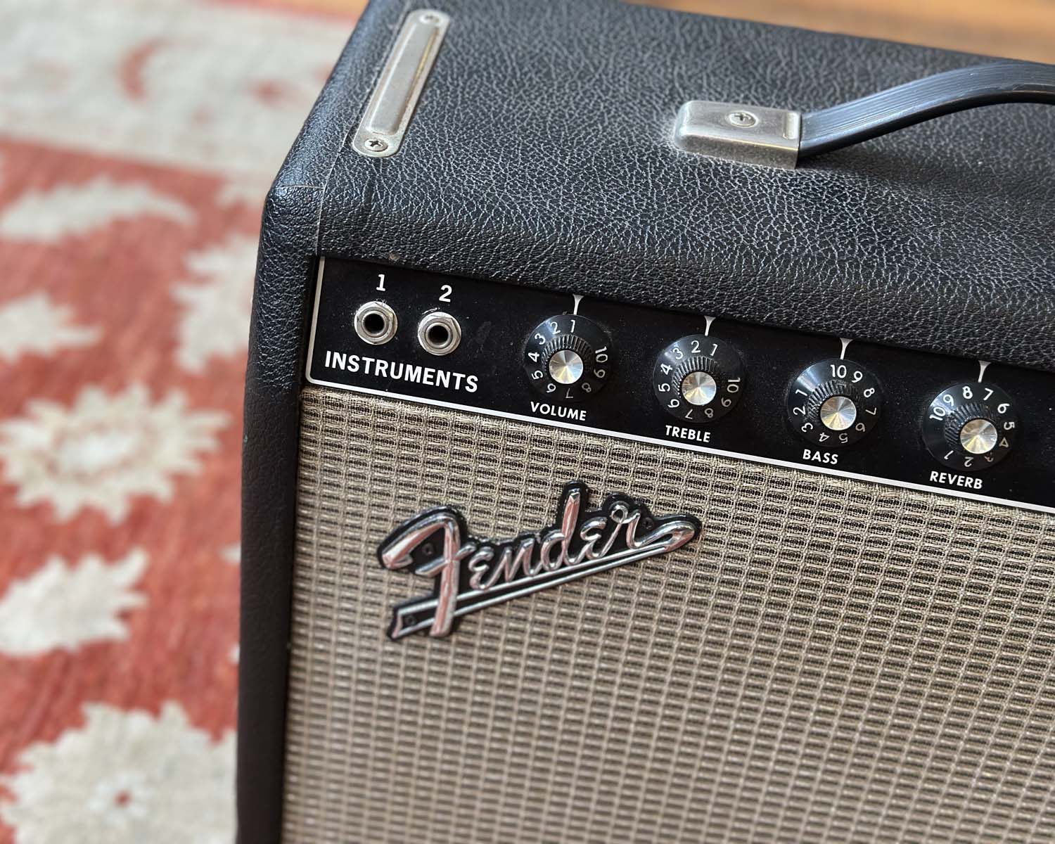 1966 Black Panel Fender Princeton Reverb-Amp - 110 Volts - Image 2