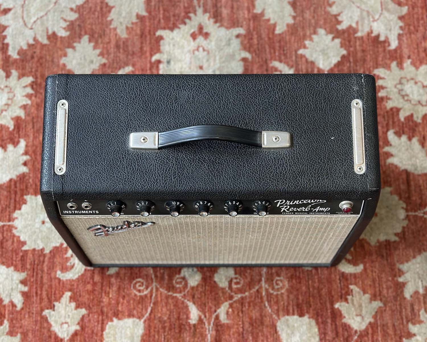 1966 Black Panel Fender Princeton Reverb-Amp - 110 Volts - Image 4