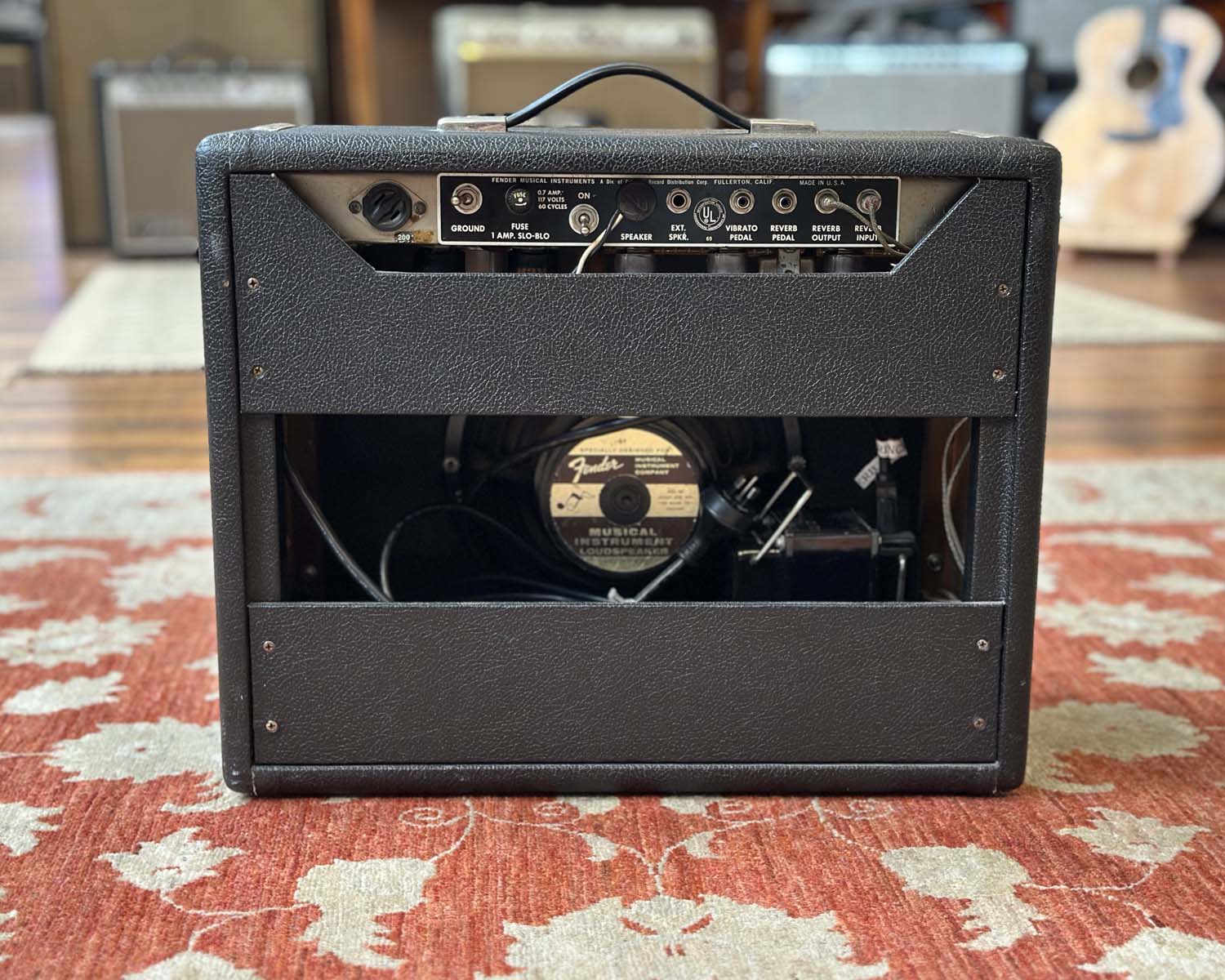 1966 Black Panel Fender Princeton Reverb-Amp - 110 Volts - Image 5