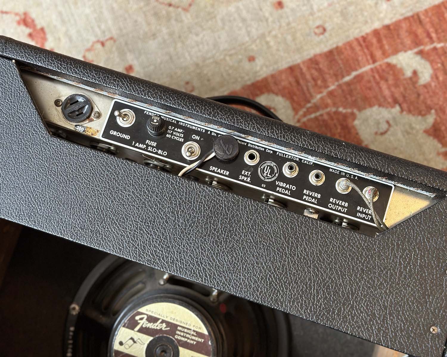 1966 Black Panel Fender Princeton Reverb-Amp - 110 Volts - Image 6