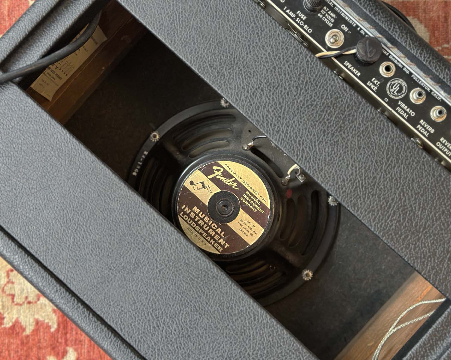 1966 Black Panel Fender Princeton Reverb-Amp - 110 Volts - Image 9