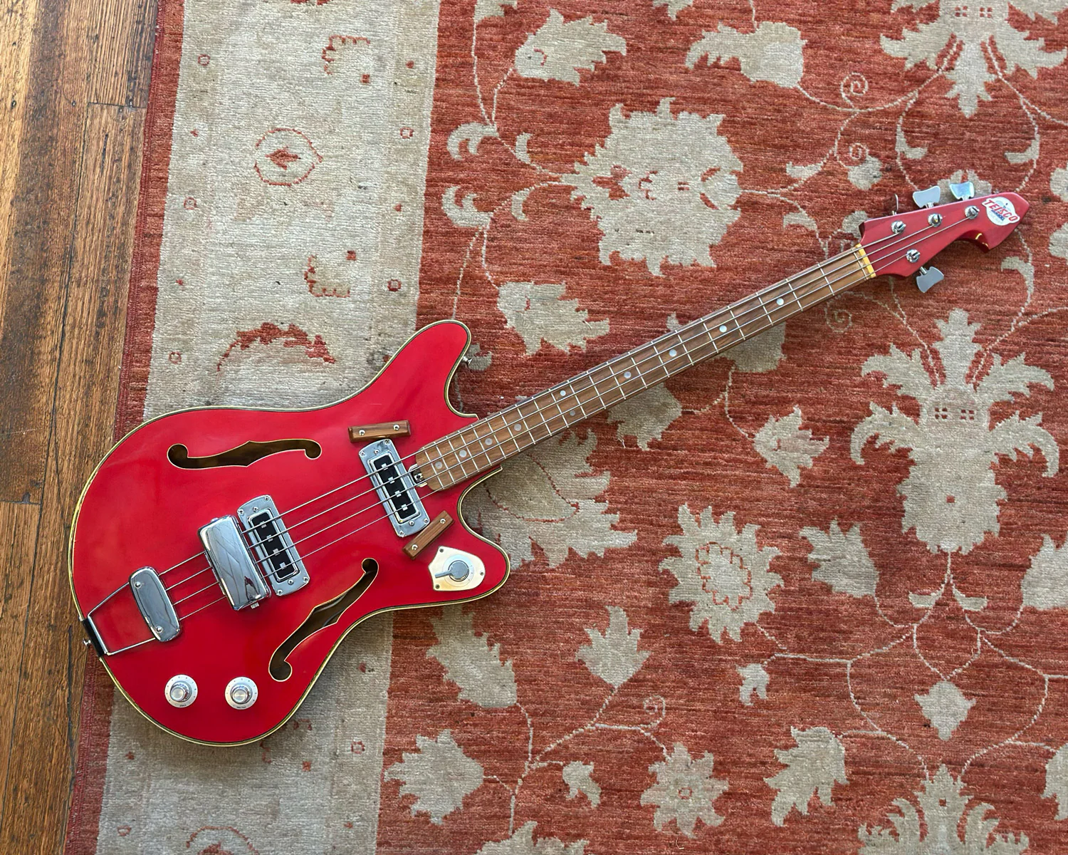 1966 Teisco EP-200B Del Rey Thinline Hollowbody Bass - Image 2