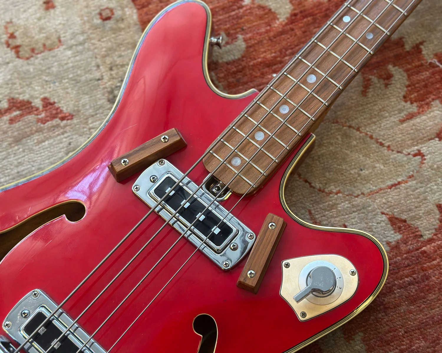 1966 Teisco EP-200B Del Rey Thinline Hollowbody Bass - Image 7