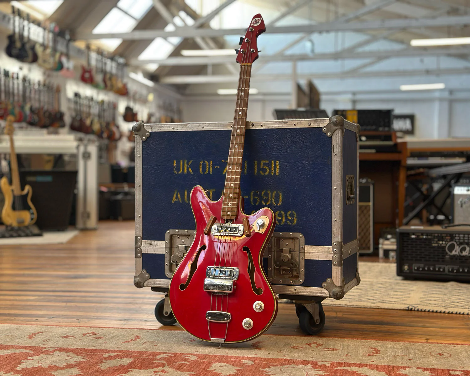 1966 Teisco EP-200B Del Rey Thinline Hollowbody Bass - Image 9