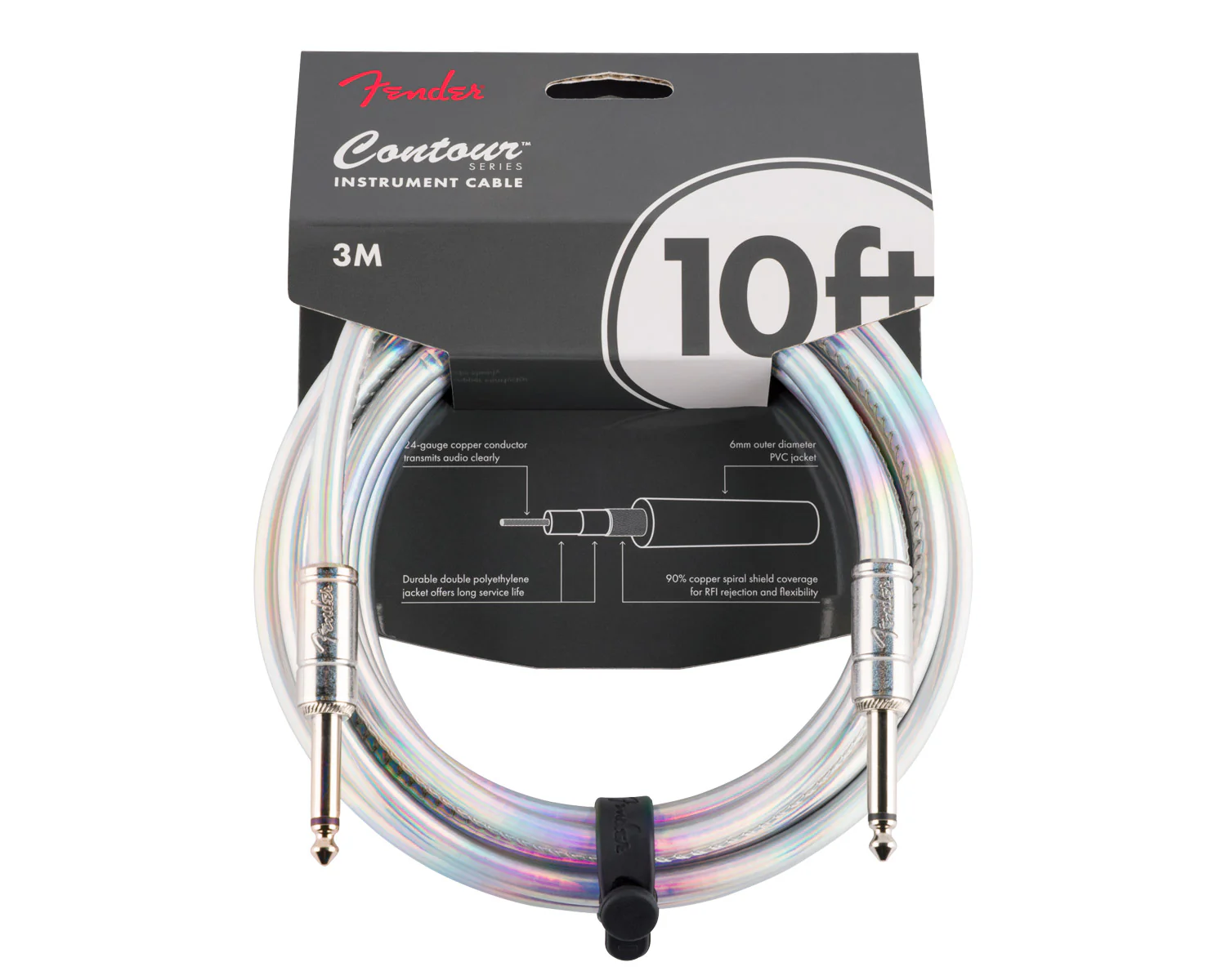 Fender Contour 10ft Instrument Cable - Iridescent