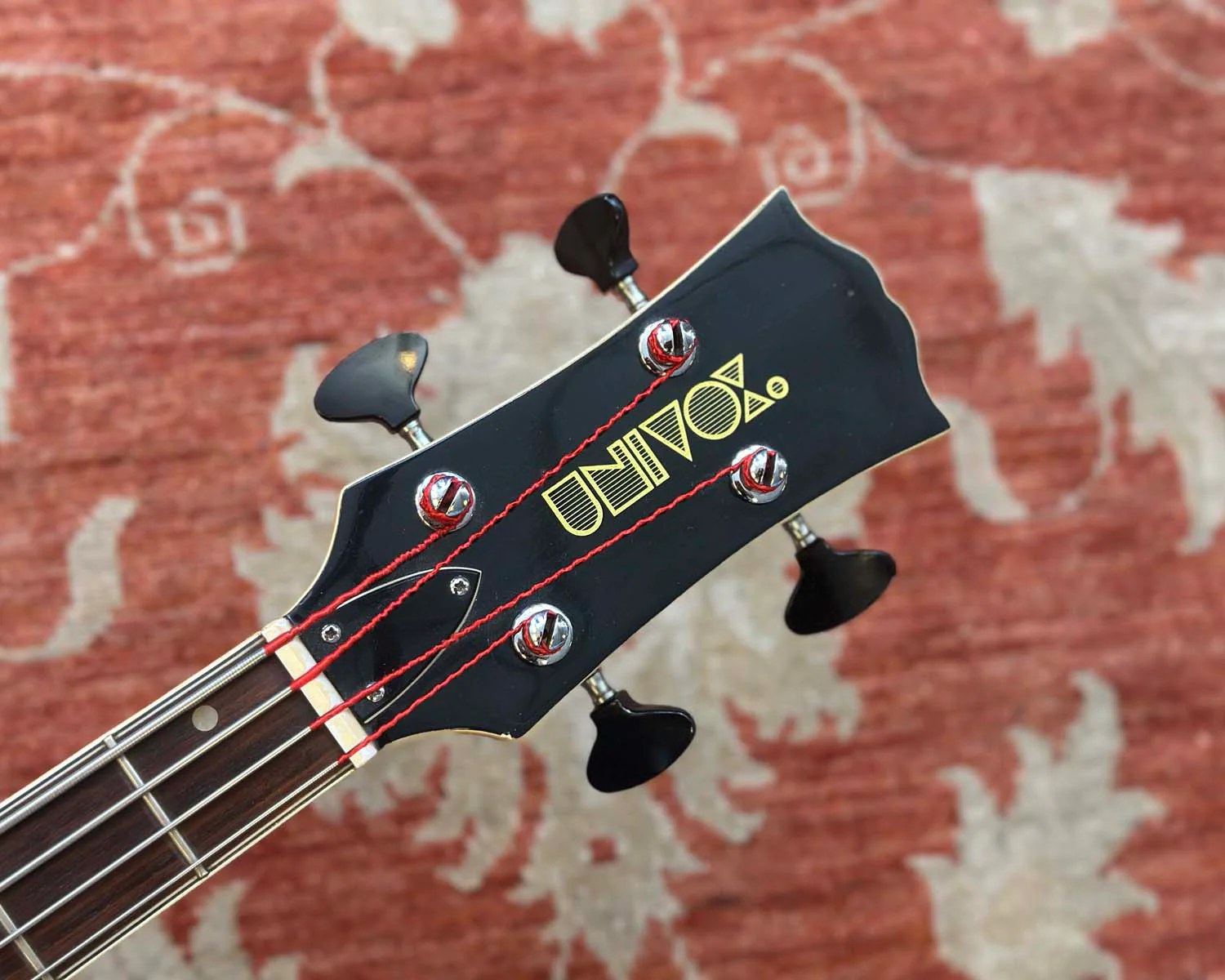 Univox Coily Semi-Hollow Electric Bass w/ Hiscox Case - Image 2