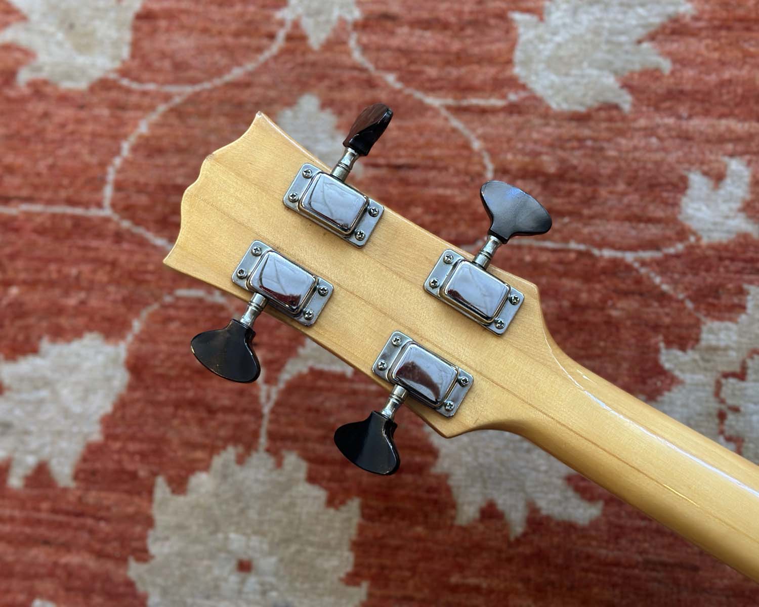 Univox Coily Semi-Hollow Electric Bass w/ Hiscox Case - Image 6