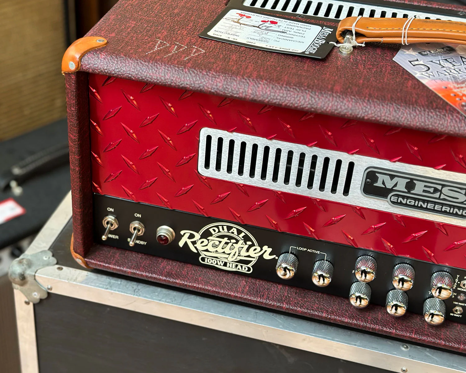 Mesa Boogie Dual Rectifier 100 Watt Head - Antique Red King Crocodile - Image 2