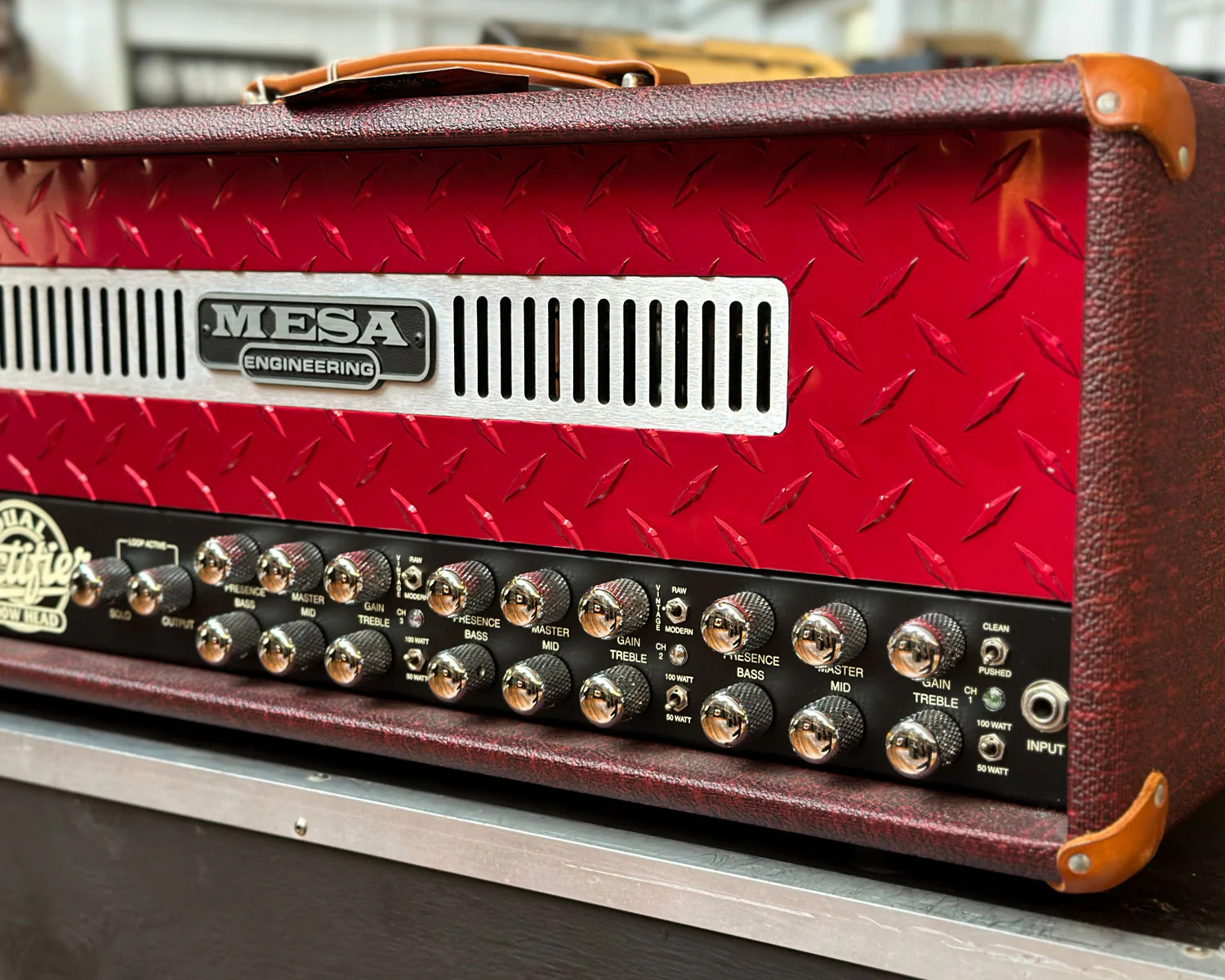Mesa Boogie Dual Rectifier 100 Watt Head - Antique Red King Crocodile - Image 3