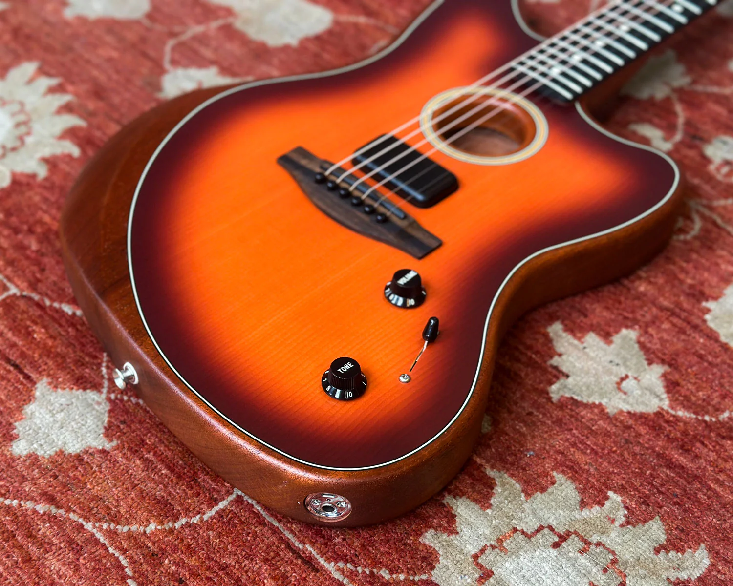 Fender American Acoustasonic Jazzmaster - Tobacco Sunburst - Image 14