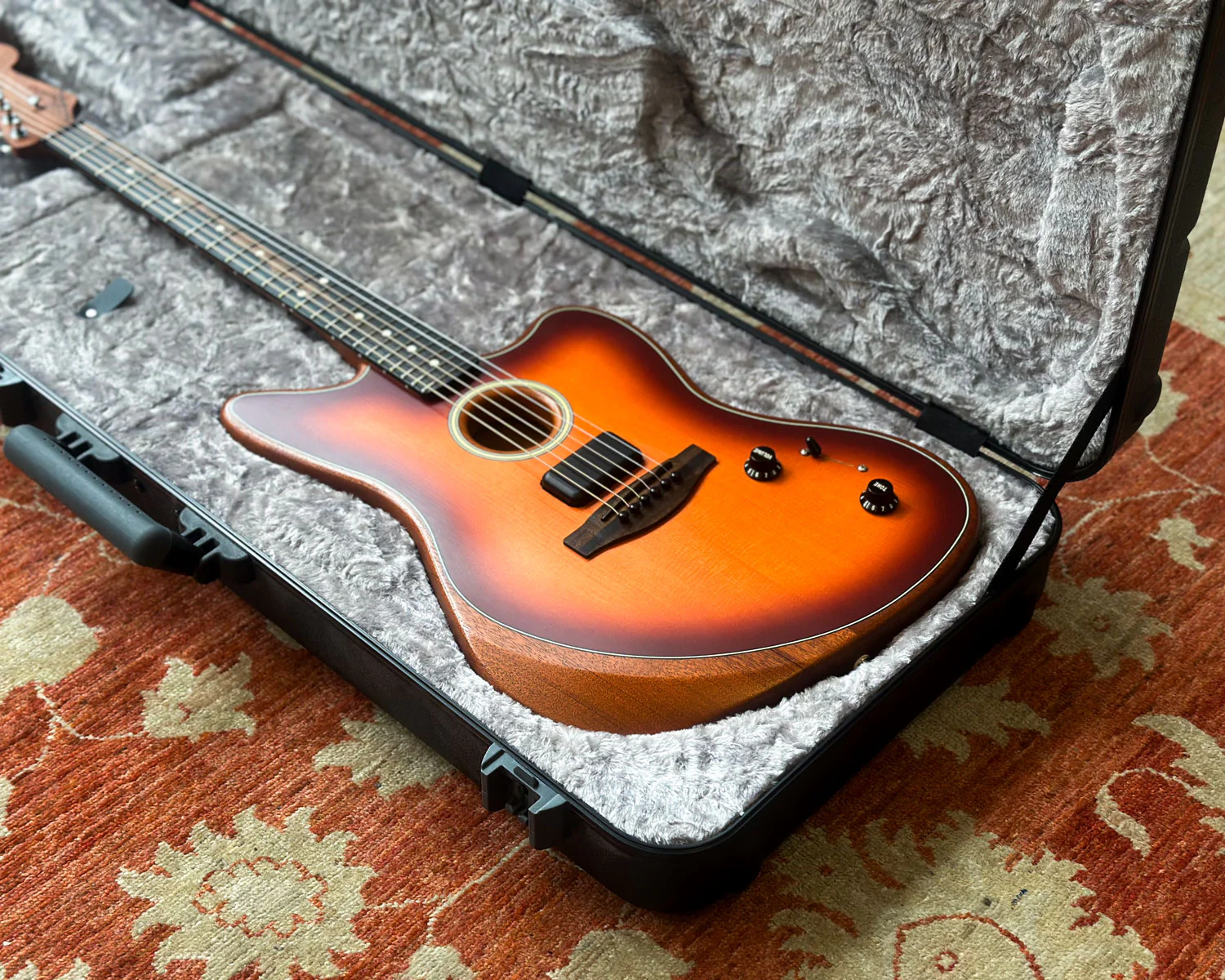 Fender American Acoustasonic Jazzmaster - Tobacco Sunburst - Image 15