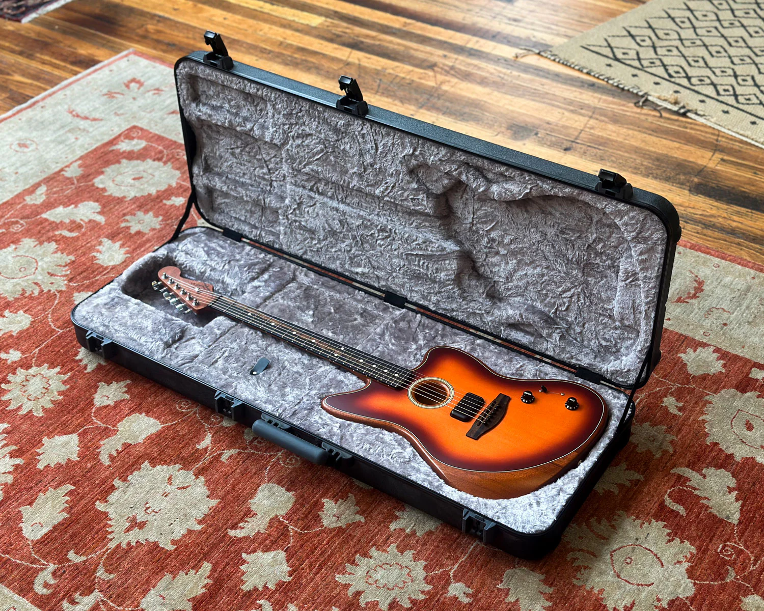 Fender American Acoustasonic Jazzmaster - Tobacco Sunburst - Image 7