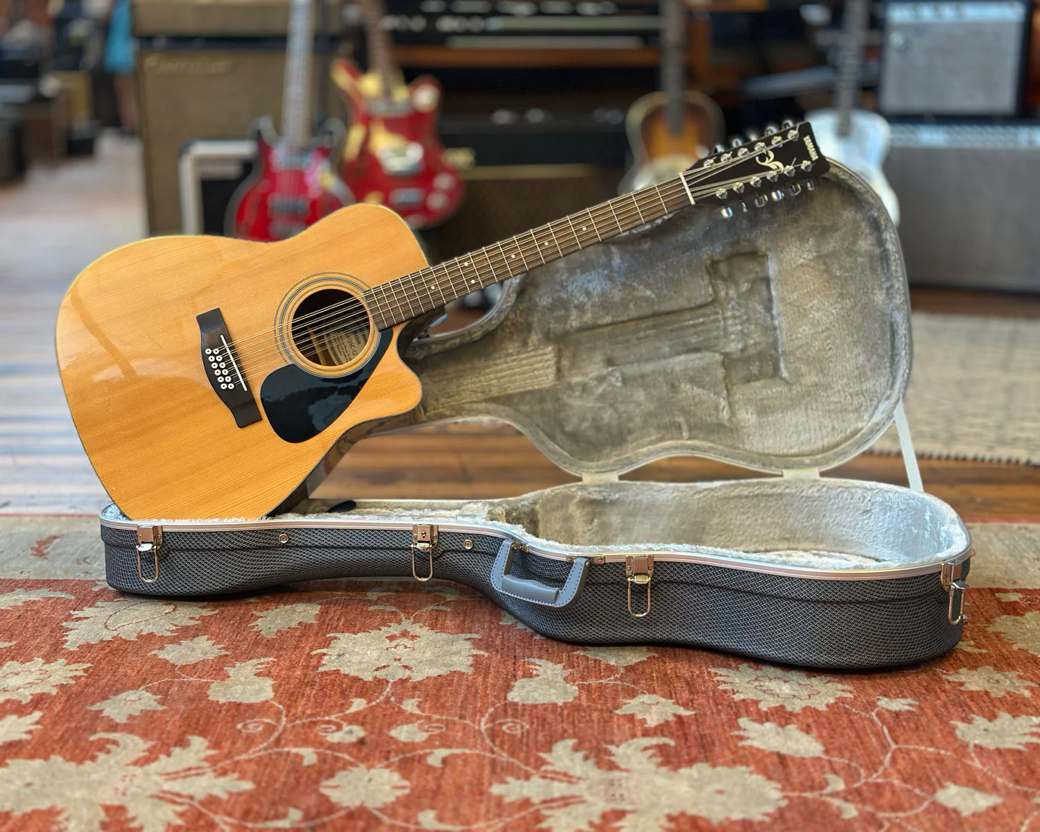 YAMAHA FGX-413SC-12 12-String Acoustic w/ Pickup & HSC - Image 9