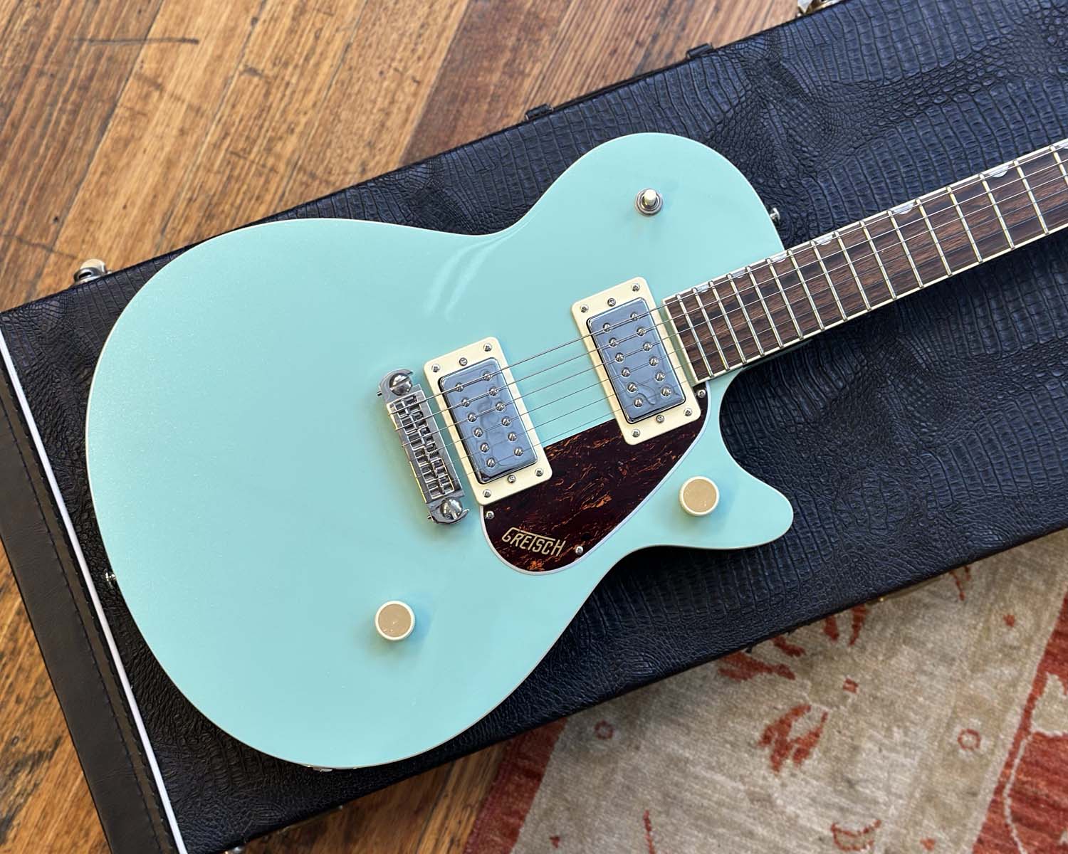 Gretsch Streamliner Jet Club Single-Cut in Mint Metallic with Hard Case - Image 10