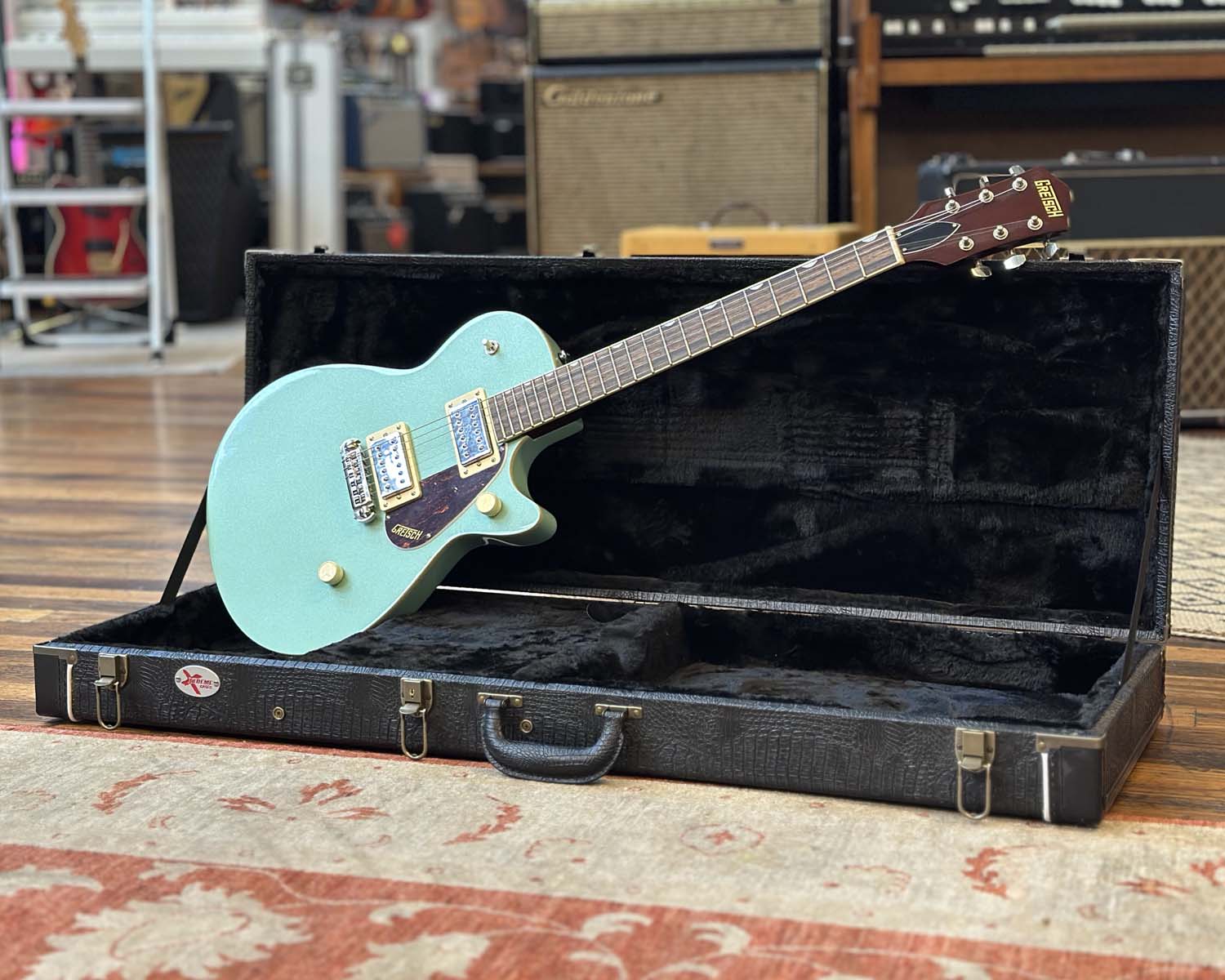 Gretsch Streamliner Jet Club Single-Cut in Mint Metallic with Hard Case - Image 11