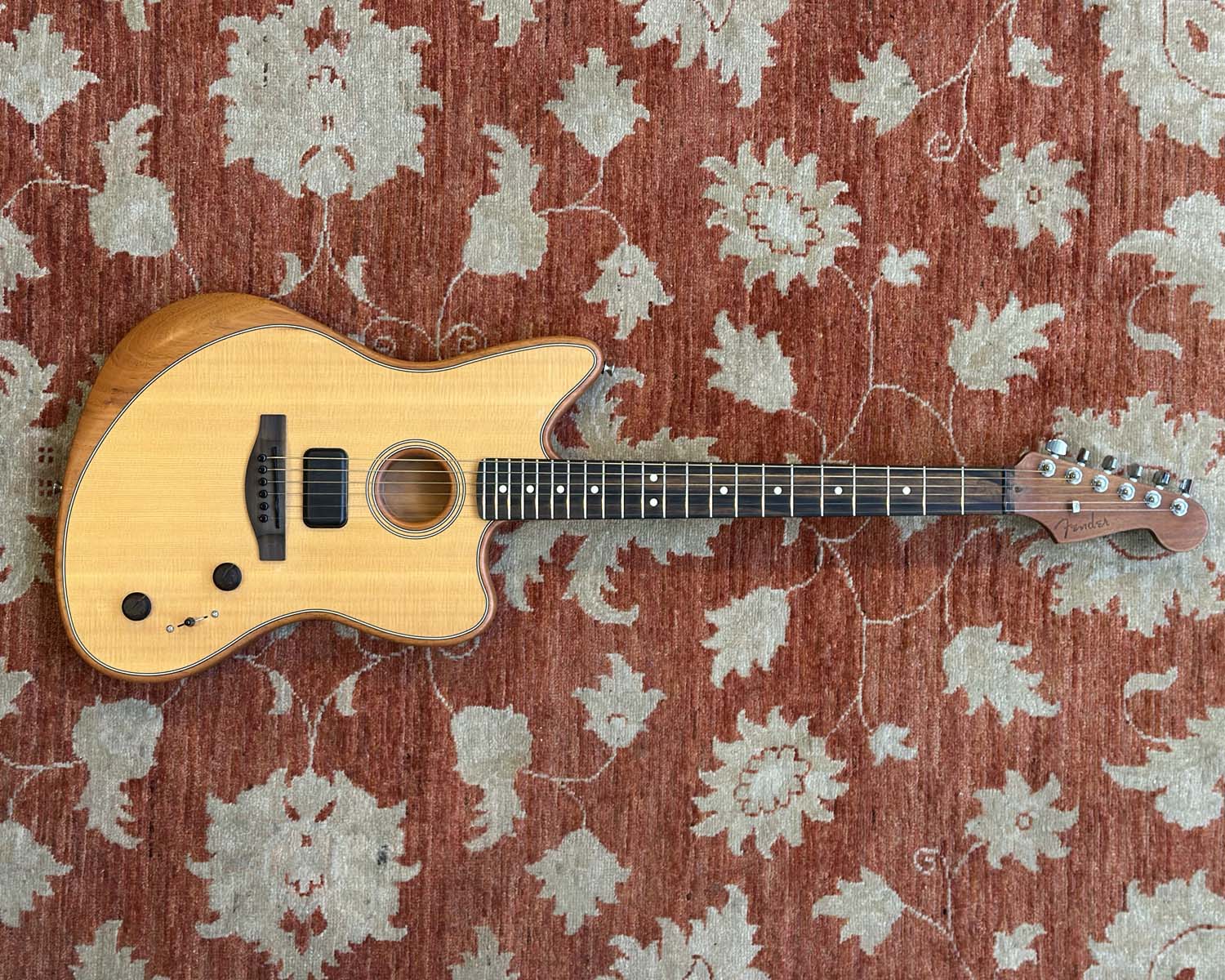 2022 Fender American Acoustasonic Jazzmaster - Natural - Image 3