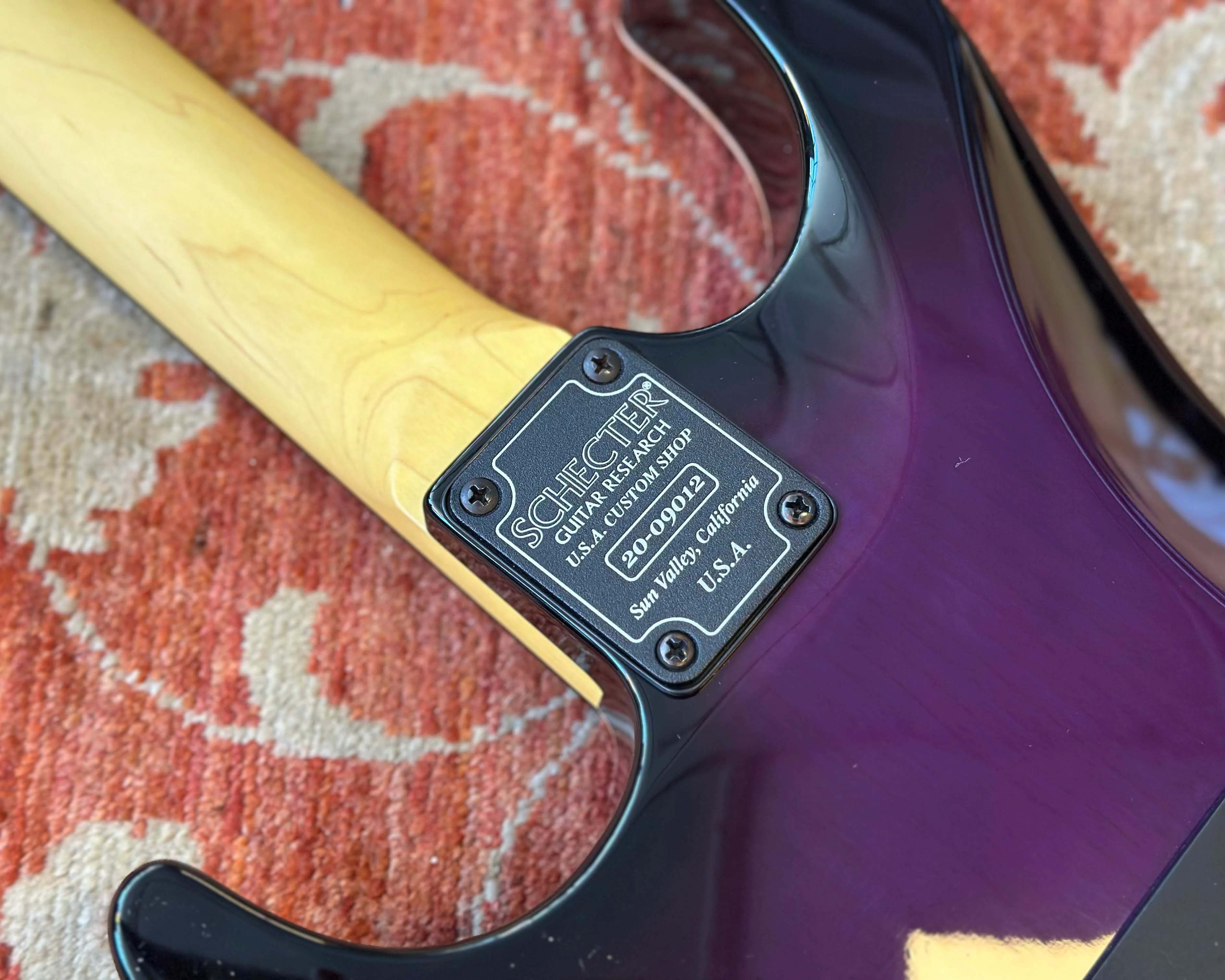 Schecter USA Custom Shop Sunset Custom II - Black Violet w/ OHSC & Paperwork - Image 8