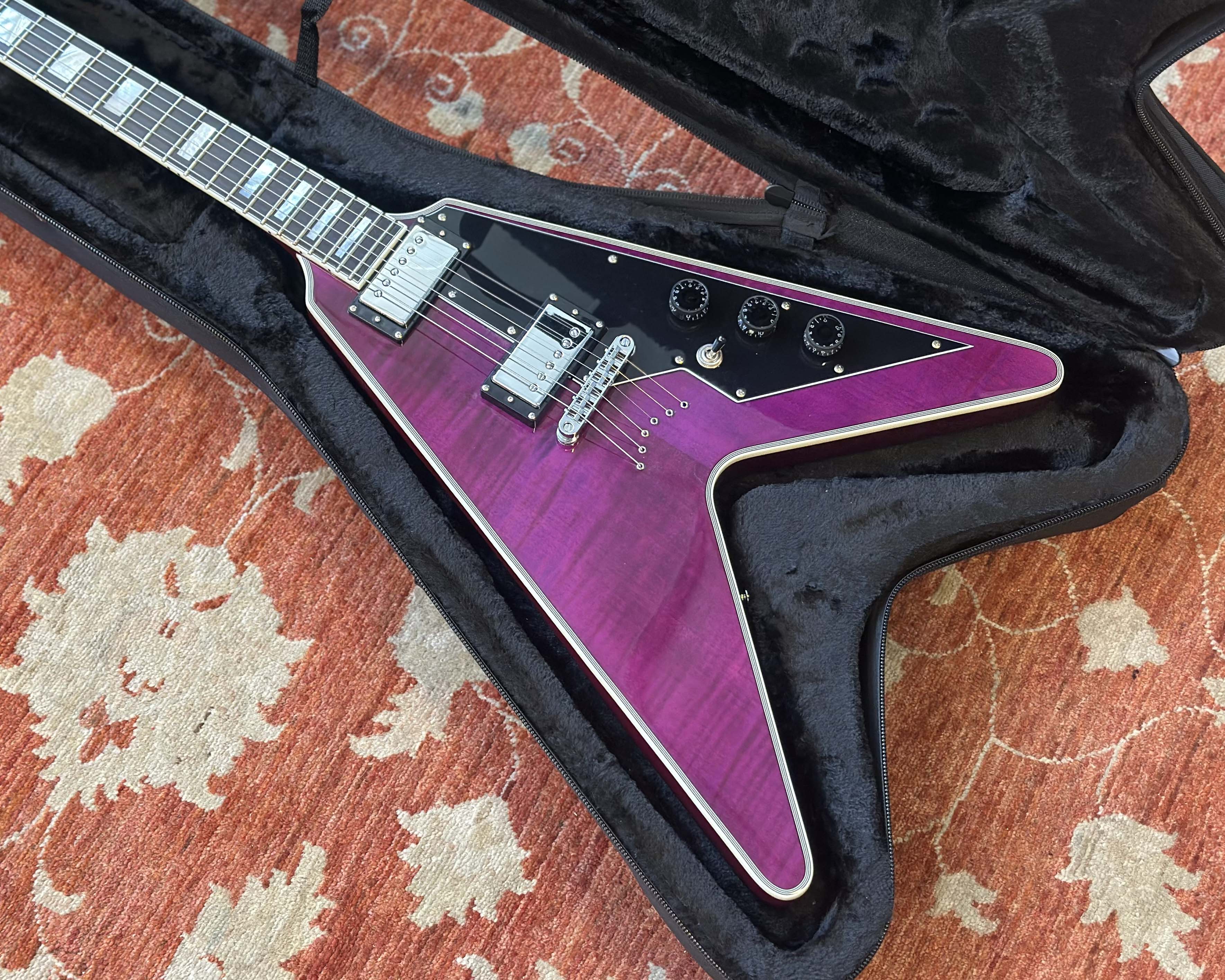 Schecter V-1 Custom - Transparent Purple w/ SKB Semi-HSC - Image 10