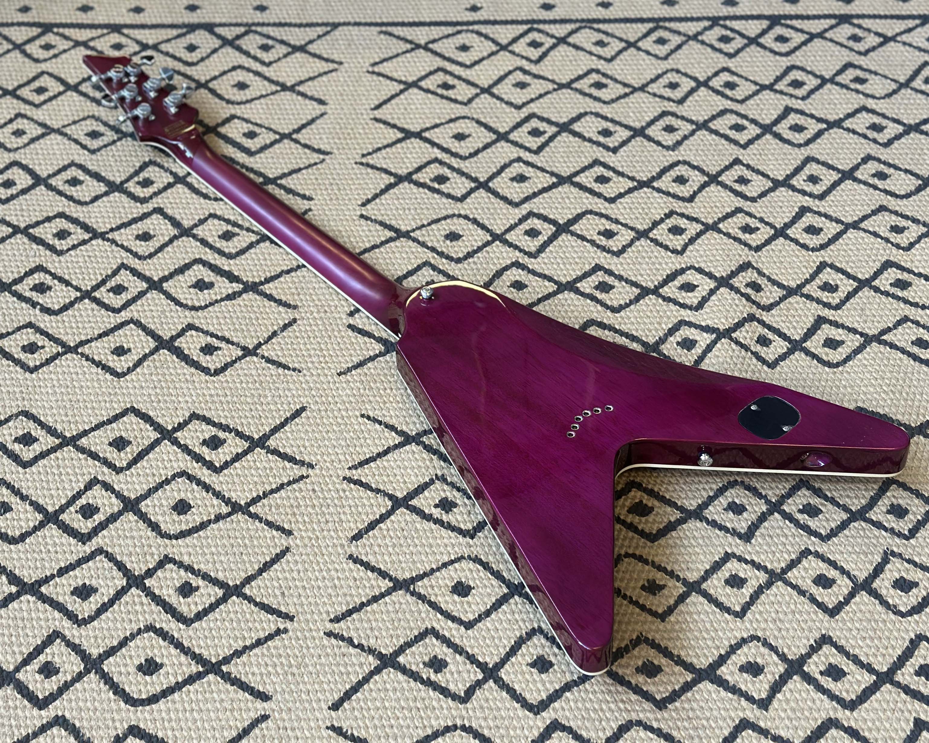 Schecter V-1 Custom - Transparent Purple w/ SKB Semi-HSC - Image 9