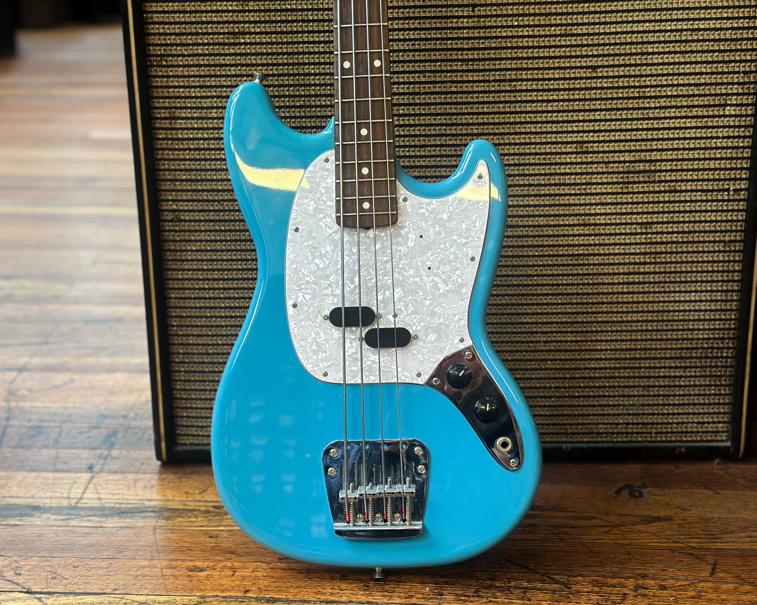 2008 CIJ Fender Mustang Bass 'S Series' - California Blue - Image 7