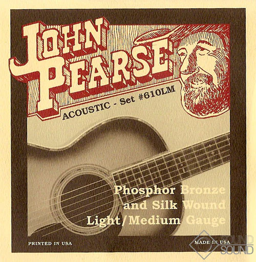 John Pearse 610LM Phosphor Bronze and Silk Wound Light/Medium Gauge Acoustic Guitar Strings