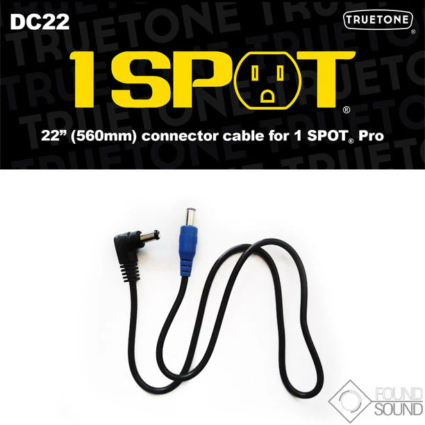 Truetone DC22 55cm DC Cable RA to Straight
