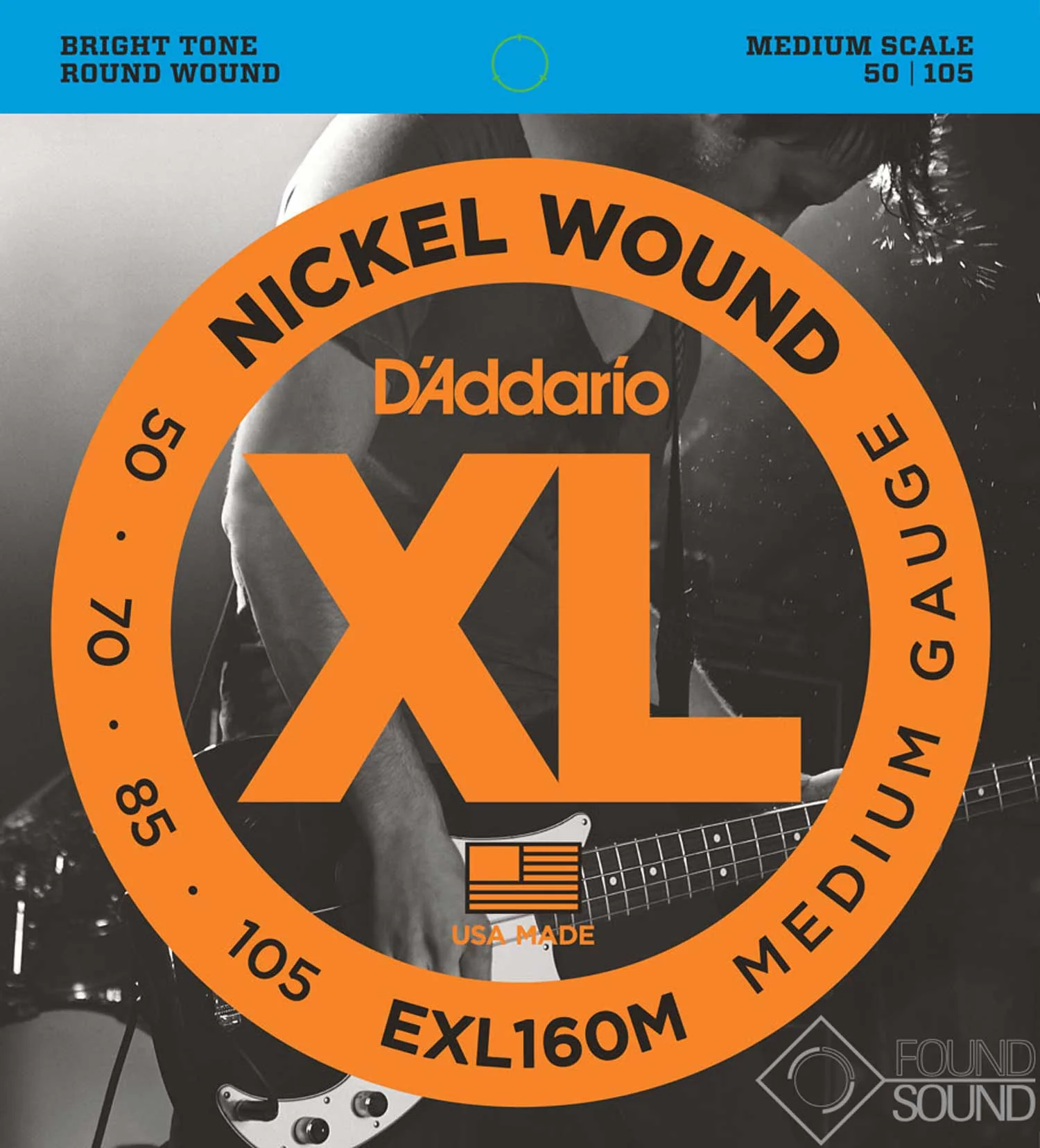 D'Addario EXL160M Medium Scale Bass Nickel Wound Guitar Strings