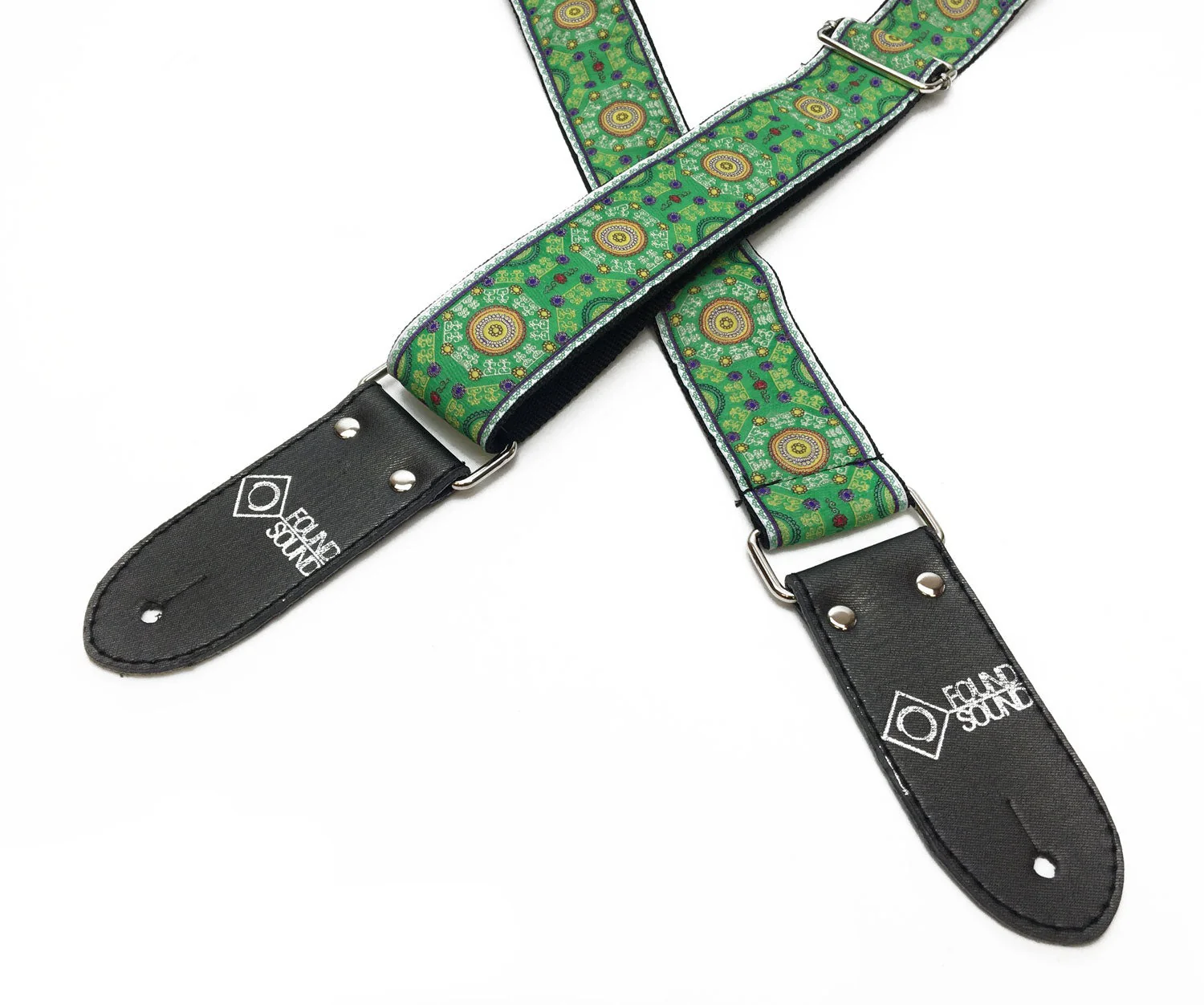 DSL JAC20 Jacquard Weave SAL Green Guitar Strap - Image 2