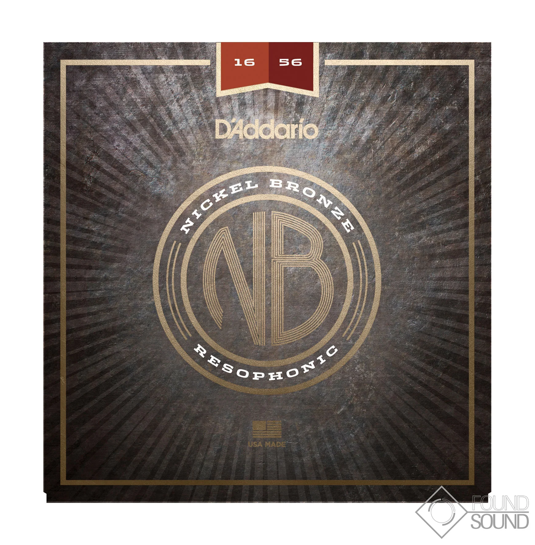 D'Addario NB1656 Nickel Bronze Acoustic Guitar Strings Resophonic 16-56