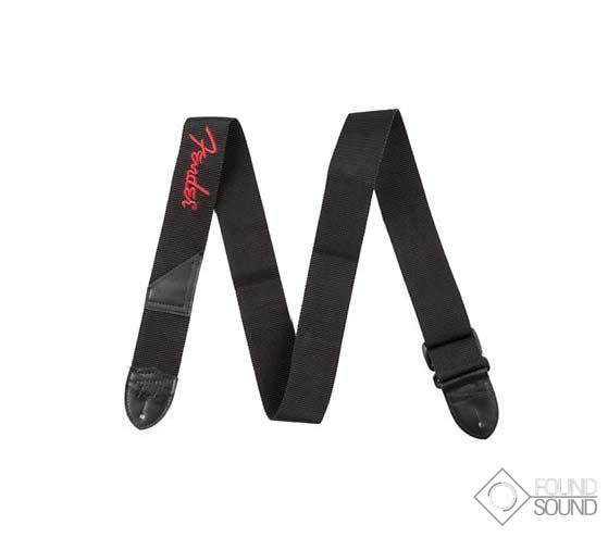 Fender 2 Inch Polyester Guitar Strap Black w/ Red Logo