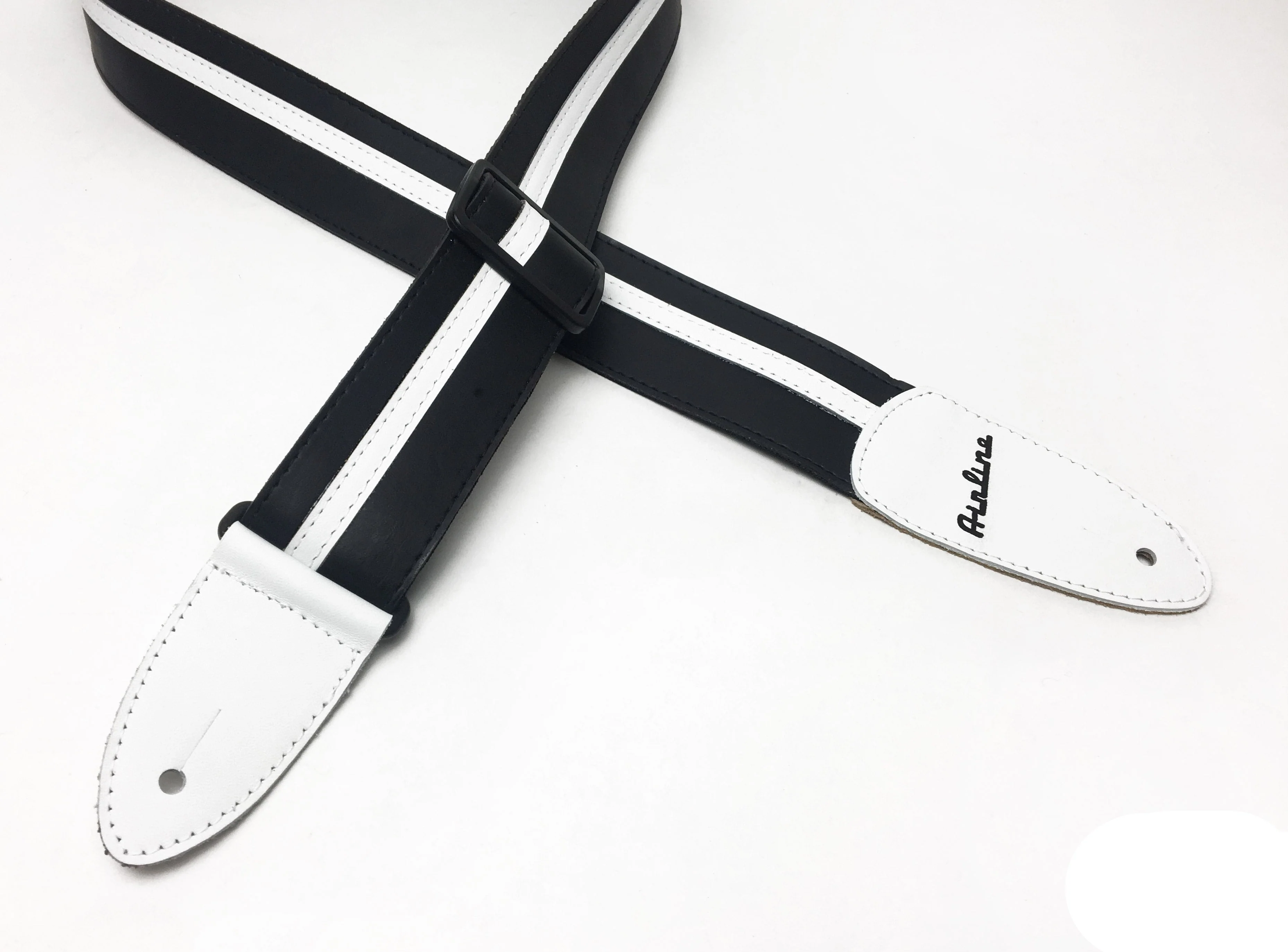 Airline Custom Leather Strap - Black/White